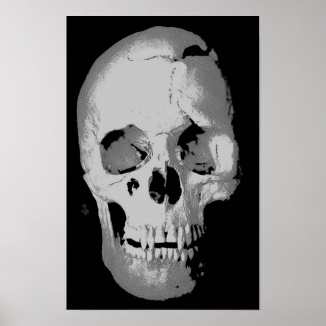 Skull Poster - Black & White Pop Art, Fantasy Art (Front)