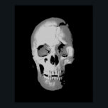 Skull Poster - Black & White Pop Art, Fantasy Art<br><div class="desc">Fantasy Art Skull Skeleton Poster Print - Heavy Metal Punk Rock College Retro Art</div>