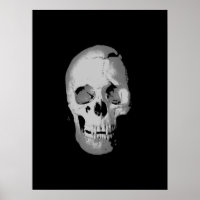 Skull Poster - Black & White Pop Art, Fantasy Art