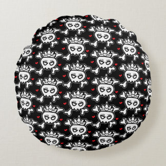 Skull Princess Pattern Round Cushion