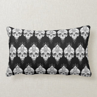 Skull print lumbar cushion black and white