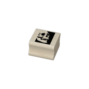 Skull profile 2 silhouette art stamp