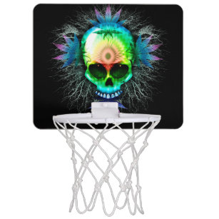 Skull Psychedelic Trippy Explosion Mini Basketball Hoop