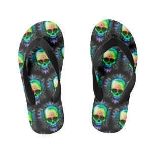 Skull Psychedelic Trippy Explosion mugs Kid's Jandals