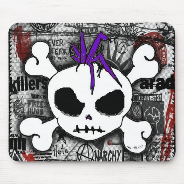 Skull Punk Mouse Pad (Front)