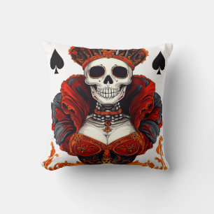 Skull Queen of Spades Cushion