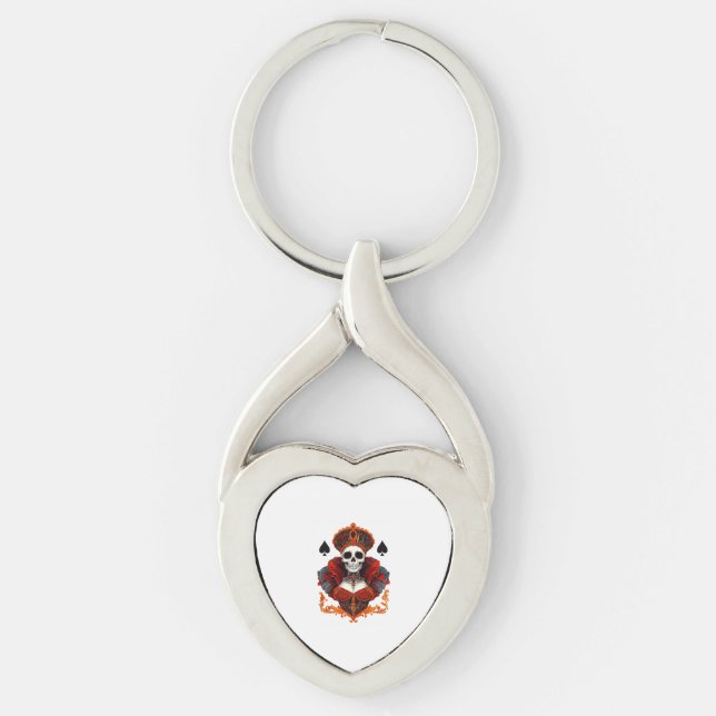 Skull Queen of Spades Key Ring (Front)
