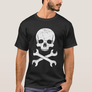 Skull - Rat Rodding Custom Car Builder Mechanic Ra T-Shirt