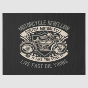 Skull Rebel Motorcycle Tissue Paper