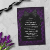 Skull Red Damask Black Bow Goth Wedding