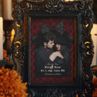 Skull Red Damask Black Bow Goth Wedding