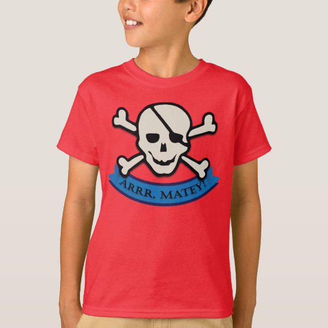 Skull - Red Kids' Basic Hanes Tagless T-Shirt (Front)