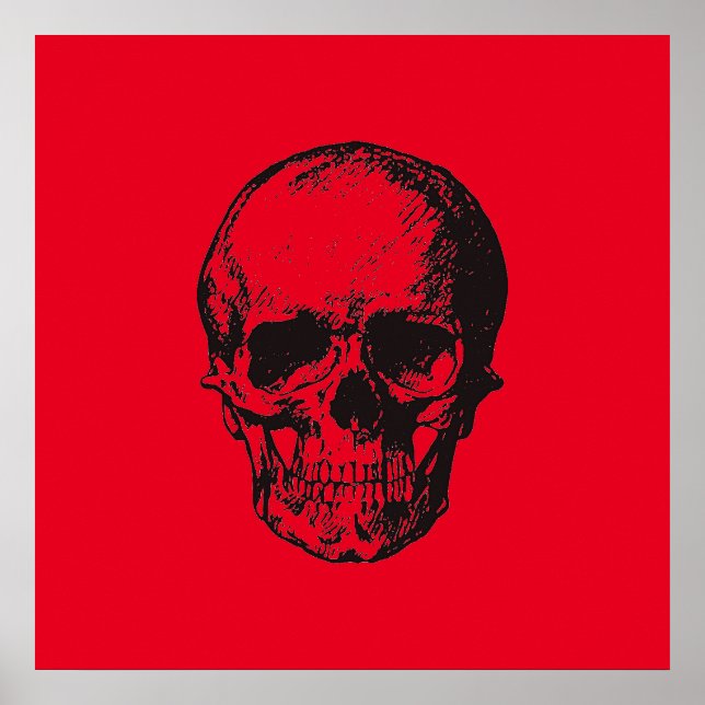 Skull Red Pop Art Poster (Front)