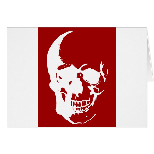 Skull - Red & White Metal Fantasy Art (Front Horizontal)