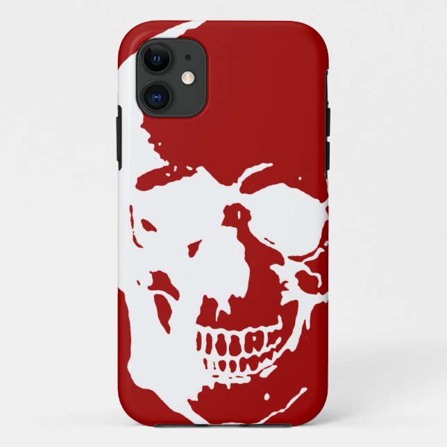 Skull - Red & White Metal Fantasy Art Case-Mate iPhone Case (Back)