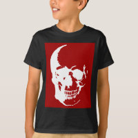 Skull - Red & White Metal Fantasy Art