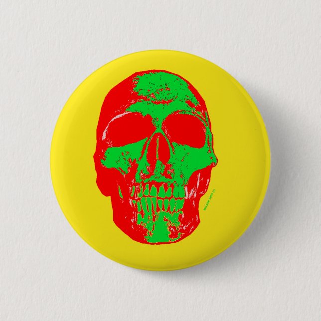 Skull RGY 6 Cm Round Badge (Front)