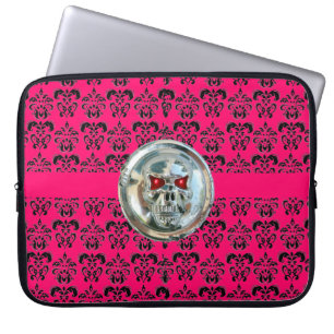 SKULL RIDERS DAMASK purple fuchsia black Laptop Sleeve