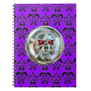 SKULL RIDERS DAMASK SPIRAL NOTEBOOK