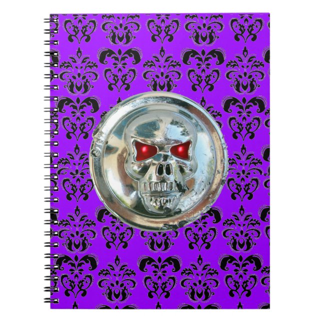 SKULL RIDERS DAMASK SPIRAL NOTEBOOK (Front)