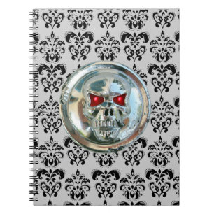 SKULL RIDERS DAMASK SPIRAL NOTEBOOK