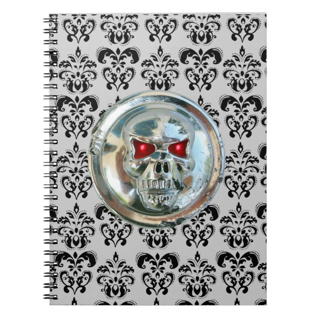 SKULL RIDERS DAMASK SPIRAL NOTEBOOK (Front)