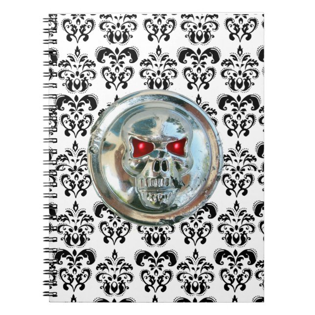 SKULL RIDERS DAMASK SPIRAL NOTEBOOK (Front)