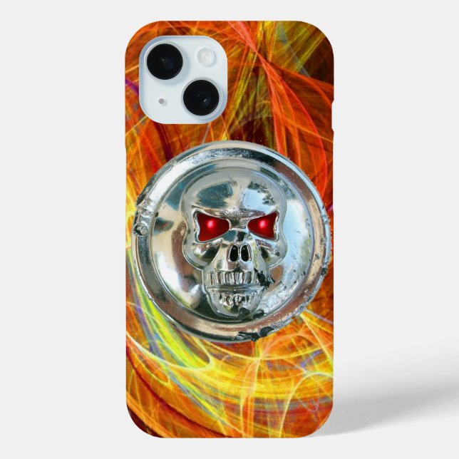 SKULL RIDERS METAL GREY Yellow Orange Case-Mate iPhone Case (Back)