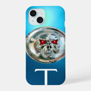 SKULL RIDERS MONOGRAM Aqia Blue iPhone 15 Case