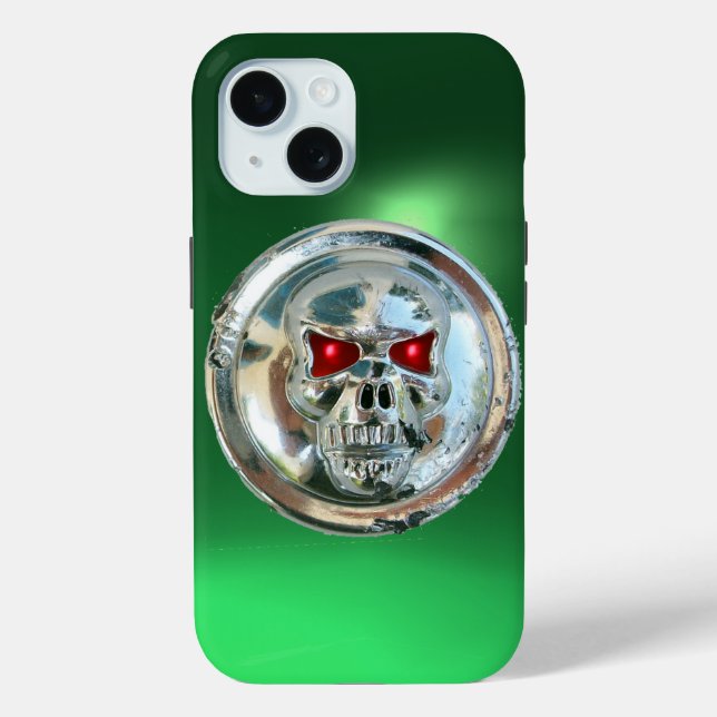 SKULL RIDERS MONOGRAM green Case-Mate iPhone Case (Back)