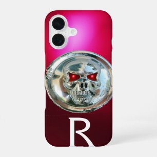 SKULL RIDERS MONOGRAM Red Burgundy iPhone 16 Case