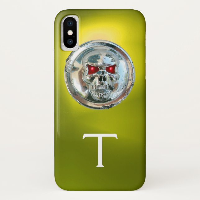 SKULL RIDERS MONOGRAM yellow Case-Mate iPhone Case (Back)