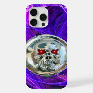 SKULL RIDERS Pink Blue Purple Fractal Swirls iPhone 15 Pro Max Case