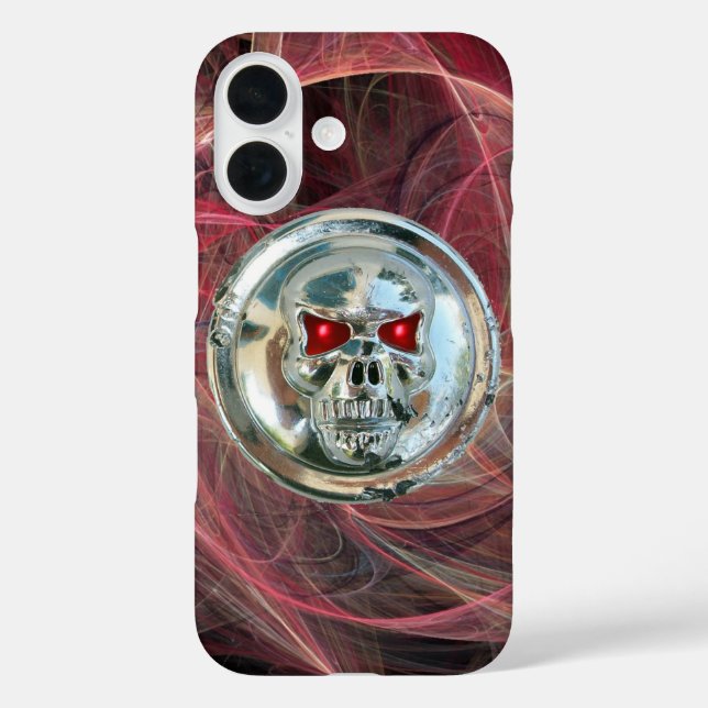 SKULL RIDERS Pink Grey Fractal Swirls Case-Mate iPhone Case (Back)