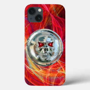 SKULL RIDERS ,Red Yellow Orange Fractal Swirls iPhone 13 Case