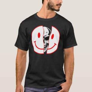 Skull Rip The Smile Face I Am Ok I Am Broken Hallo T-Shirt