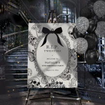 Skull RIP Twenties 30th Birthday Welcome Sign