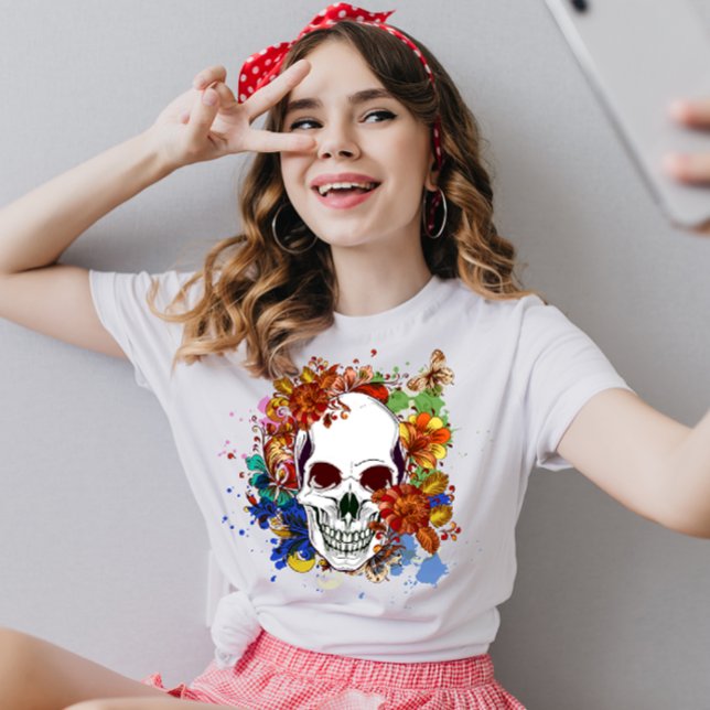 Skull Rose Flowers T-Shirt (Creator Uploaded)