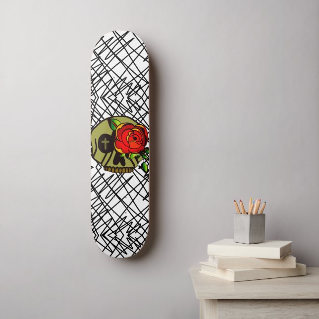 Skull Rose  Skateboard (Wall Art)
