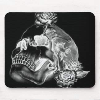 Skull & Roses Black Mousepad