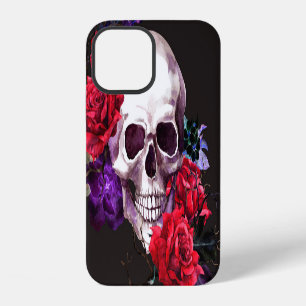 Skull & Roses: Dark Floral Watercolor. iPhone 12 Case