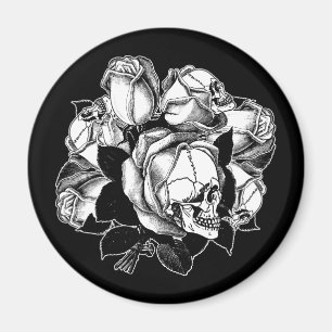 Skull Roses Magnet