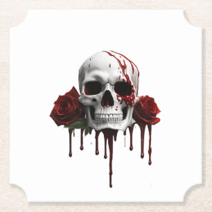 SKULL & ROSES PAPER COASTER