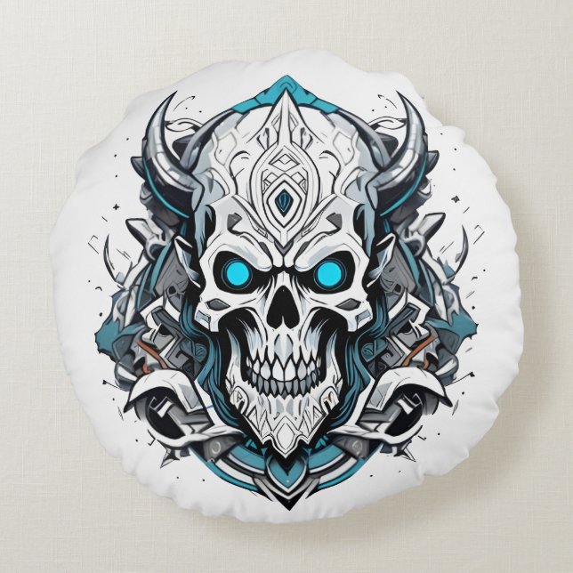 Skull Round Pillow (Back)