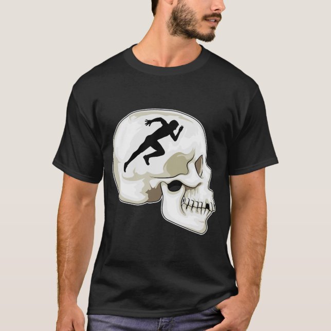 Skull Runner Running Sports T-Shirt (Front)