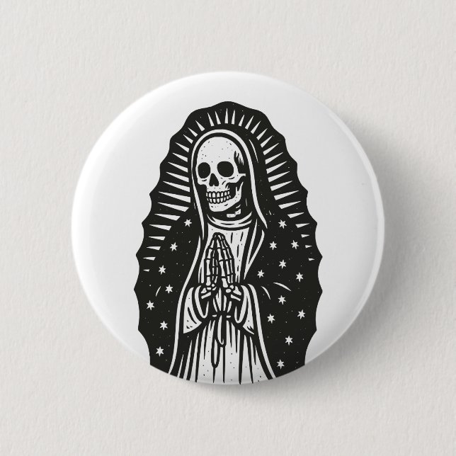 Skull Saint 6 Cm Round Badge (Front)