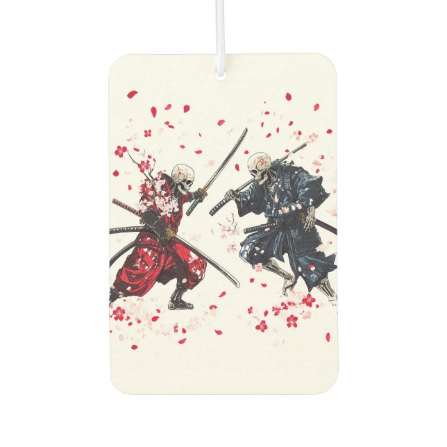 Skull Samurai Duel Car Air Freshener (Front)