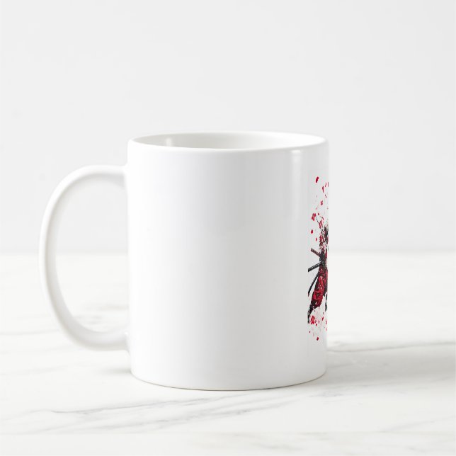 Skull Samurai Duel Coffee Mug (Left)