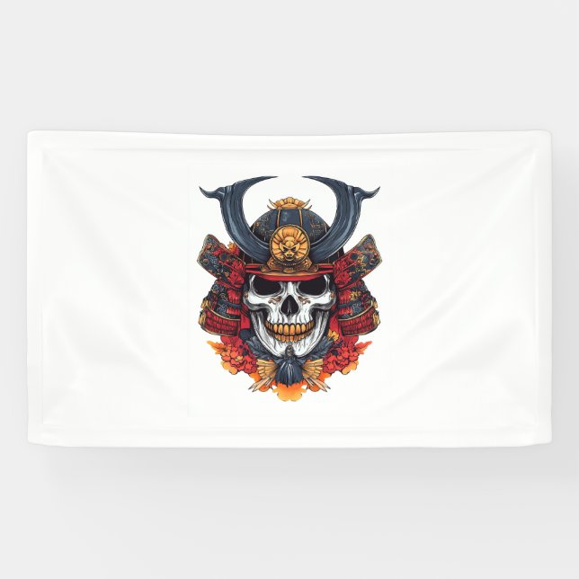 Skull Samurai Mask Banner (Horizontal)