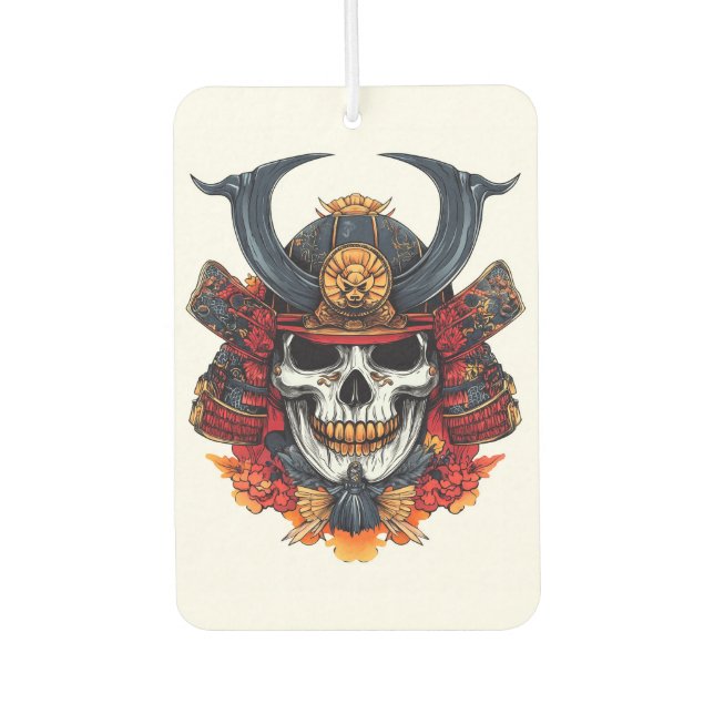 Skull Samurai Mask Car Air Freshener (Front)